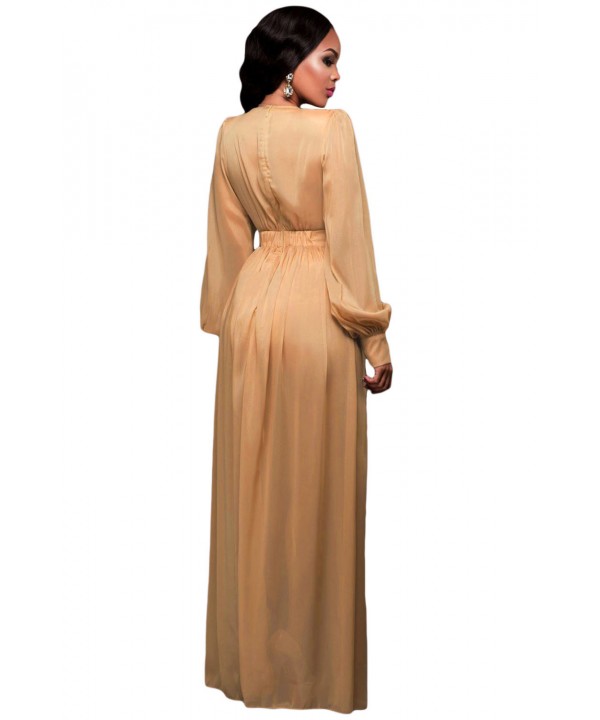 Shimmer Mocha Slit Goddess Dress