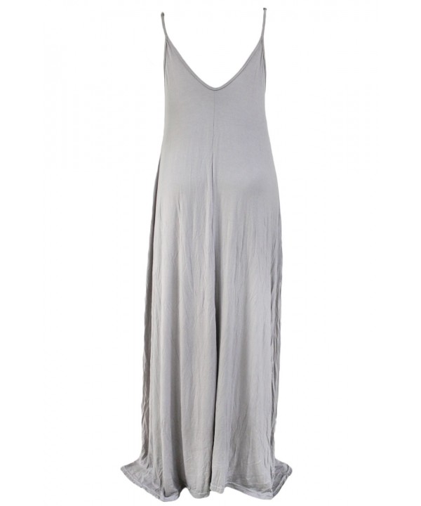 Gray Boho Pocketed Maxi Dress