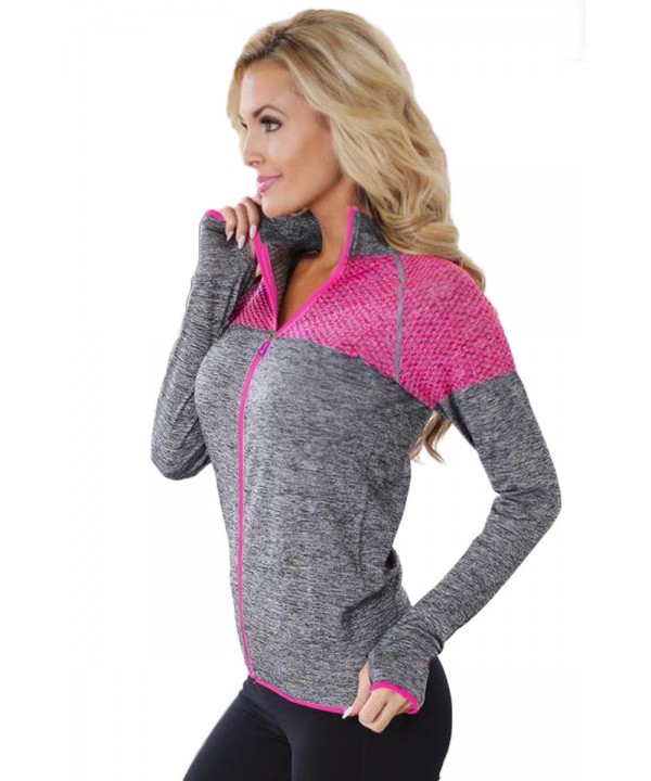 Gray Atheletic Running Yoga Jacket with Mesh Accent