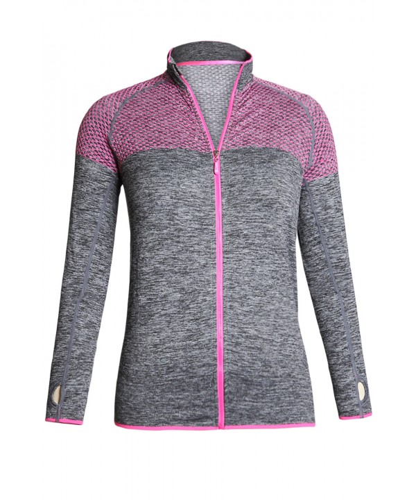 Gray Atheletic Running Yoga Jacket with Mesh Accent