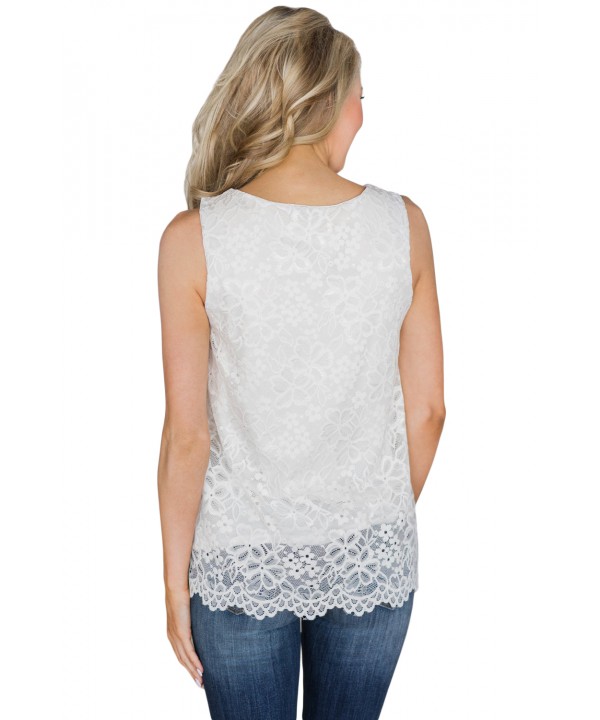 White Lace Tank Top with Linning