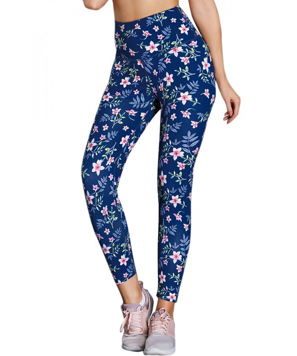 High Waist Floral Print Compression Womens Legging...