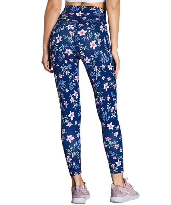 High Waist Floral Print Compression Womens Leggings