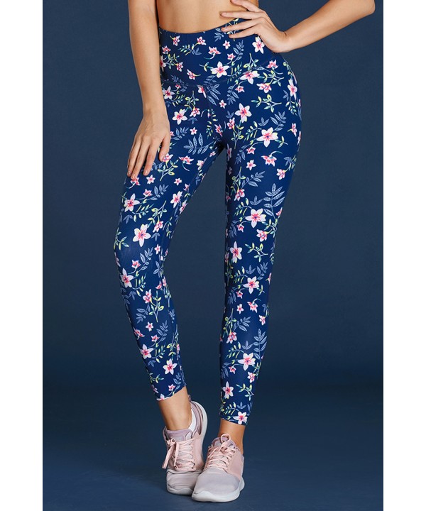 High Waist Floral Print Compression Womens Leggings