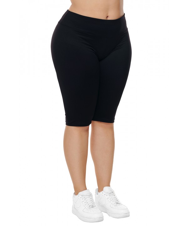 Black Knee Length Plus Size Sports Pants