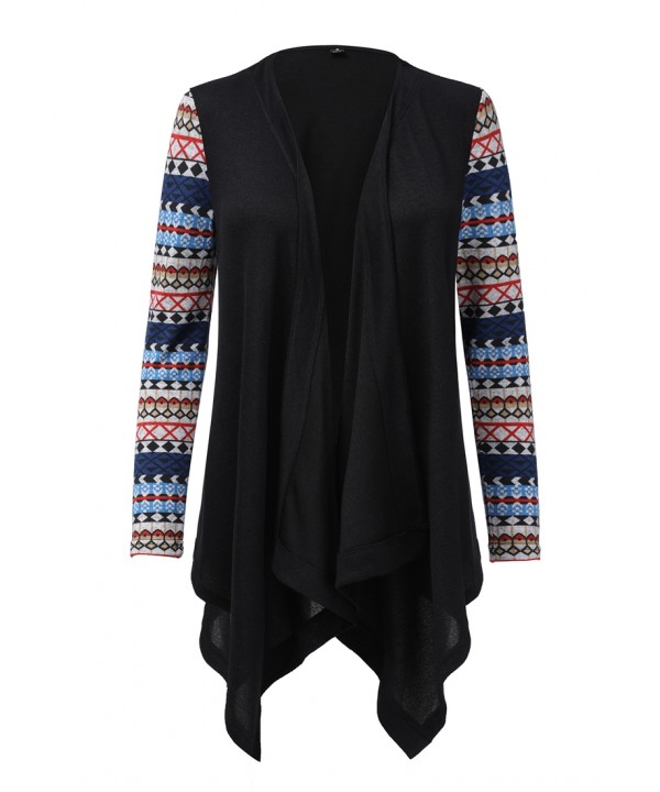 Black Waterfall Patchwork Long Sleeve Oversize Coat