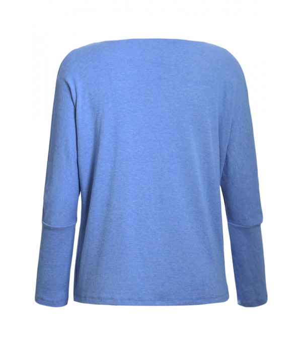 Slate Blue Concise Pullover Sweatshirt