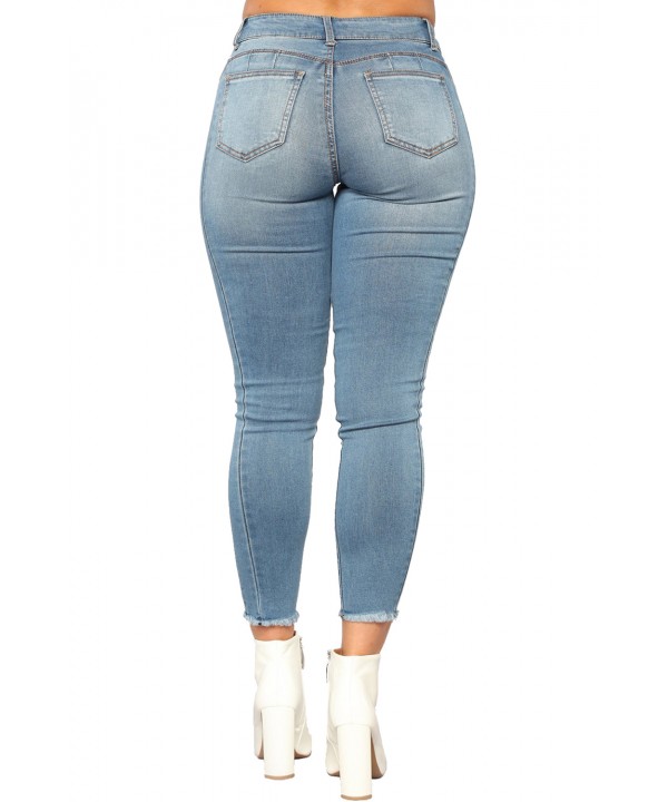 Light Blue Wash Triple Seam Detail Ankle Jeans