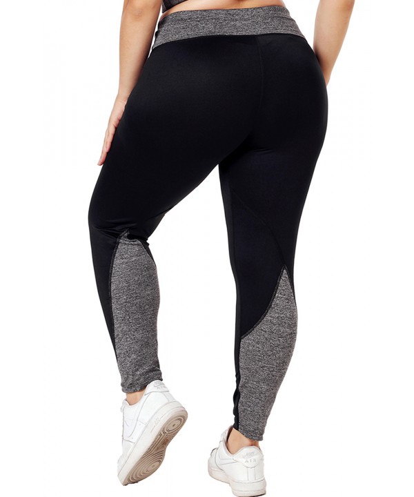 Black Heathered Splice Plus Size Yoga Pants