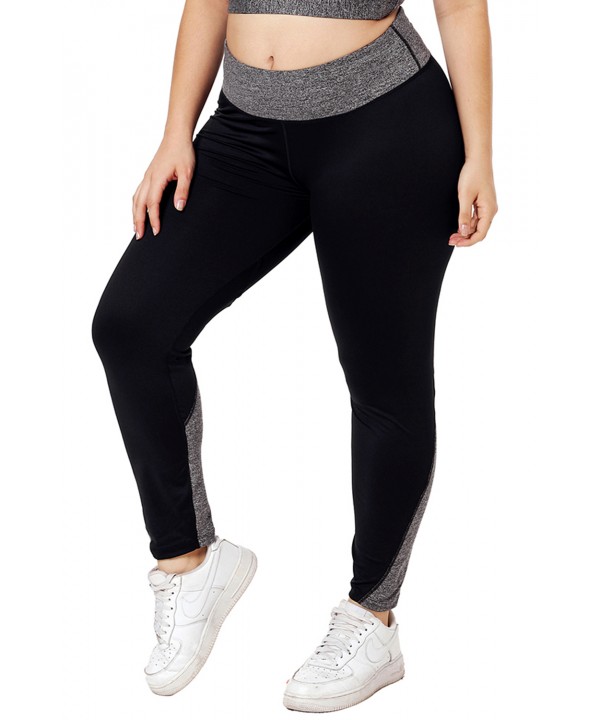 Black Heathered Splice Plus Size Yoga Pants